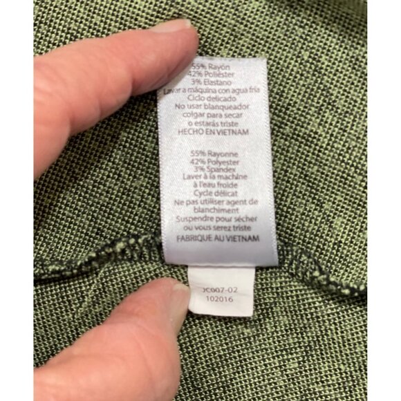 LULAROE "Simply Comfortable" Dress Size Small Green Black A-Line Hi-Lo Stretch - Picture 7 of 15